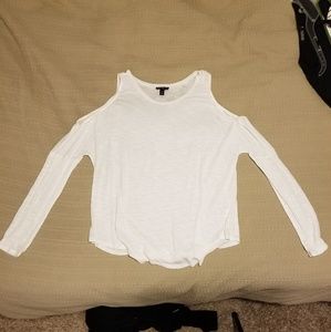 White longsleeve with shoulder cutouts